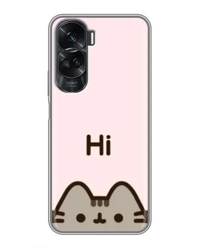 Чехол для Huawei Honor 90 Lite с картинкой «Пушин говорит Hi»