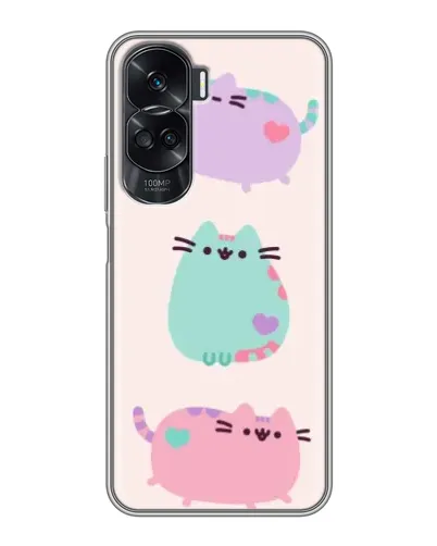 Чехол для Huawei Honor 90 Lite с картинкой «Pusheen трио»