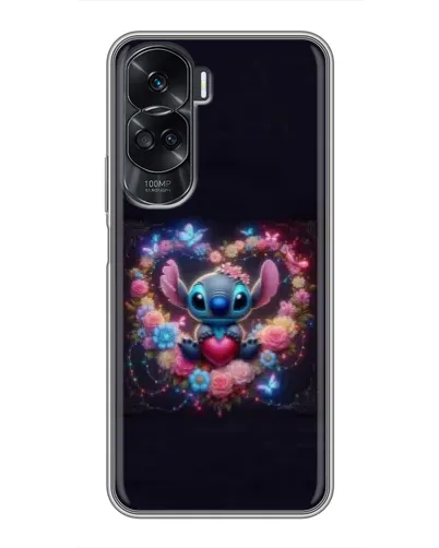 Чехол для Huawei Honor 90 Lite с картинкой «Stitch в цветах» Чехол для Huawei Honor 90 Lite с картинкой «Stitch в цветах»