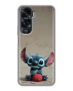 Чехол для Huawei Honor 90 Lite с картинкой «Стич на коричневом фоне»