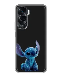 Чехол для Huawei Honor 90 Lite с картинкой «Стич на черном»