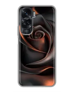 Чехол для Huawei Honor 90 Lite с картинкой «Шелковая черная роза»