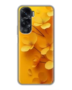 Чехол для Huawei Honor 90 Lite с картинкой «Золотые лепестки»