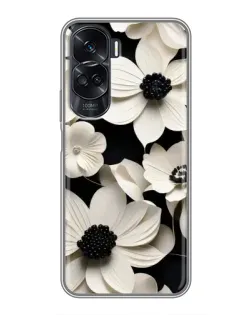 Чехол для Huawei Honor 90 Lite с картинкой «Объемные белые цветы»