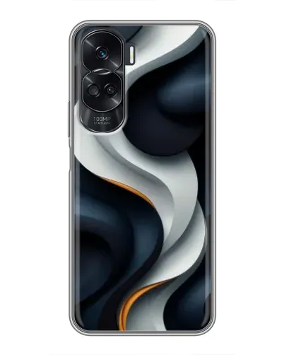 Чехол для Huawei Honor 90 Lite с картинкой «Объемные черно-белые ленты» Чехол для Huawei Honor 90 Lite с картинкой «Объемные черно-белые ленты»