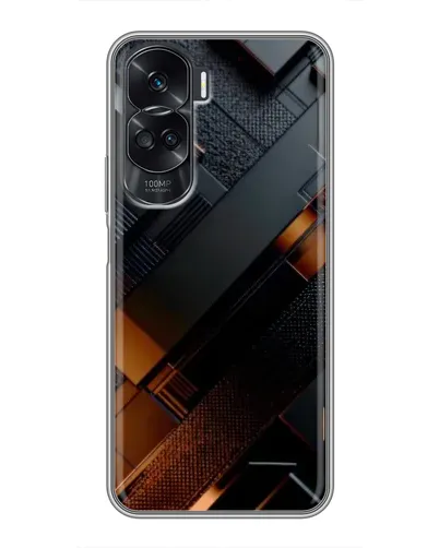 Чехол для Huawei Honor 90 Lite с картинкой «Черные геометрические блоки» Чехол для Huawei Honor 90 Lite с картинкой «Черные геометрические блоки»