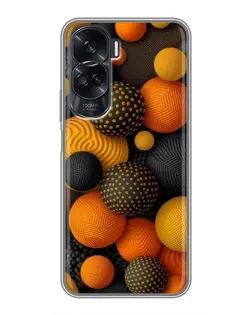 Чехол для Huawei Honor 90 Lite с картинкой «Объемные оранжевые сферы»