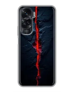 Чехол для Huawei Honor 90 Lite с картинкой «Kрасная лавовая трещина»