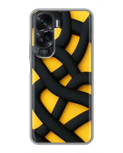 Чехол для Huawei Honor 90 Lite с картинкой «Черное желтое переплетение» Чехол для Huawei Honor 90 Lite с картинкой «Черное желтое переплетение»