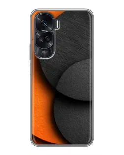 Чехол для Huawei Honor 90 Lite с картинкой «Геометрия оранжевых кругов»