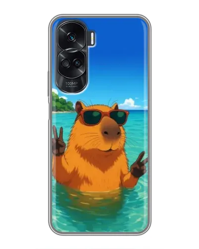 Чехол для Huawei Honor 90 Lite с картинкой «Морская капибара»