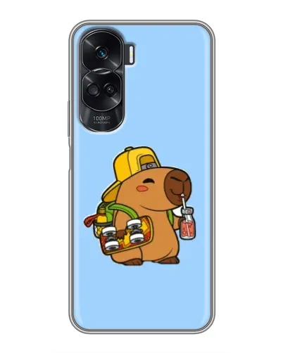 Чехол для Huawei Honor 90 Lite с картинкой «Капибара на скейте»