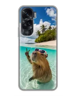 Чехол для Huawei Honor 90 Lite с картинкой «Капибара на море» Чехол для Huawei Honor 90 Lite с картинкой «Капибара на море»