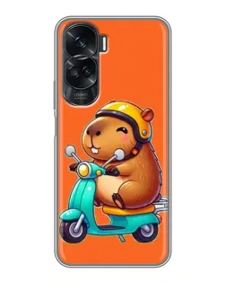 Чехол для Huawei Honor 90 Lite с картинкой «Капибара на скутере» Чехол для Huawei Honor 90 Lite с картинкой «Капибара на скутере»