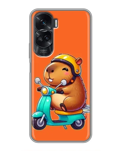 Чехол для Huawei Honor 90 Lite с картинкой «Капибара на скутере»