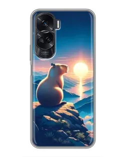Чехол для Huawei Honor 90 Lite с картинкой «Закат солнца с капибарой» Чехол для Huawei Honor 90 Lite с картинкой «Закат солнца с капибарой»