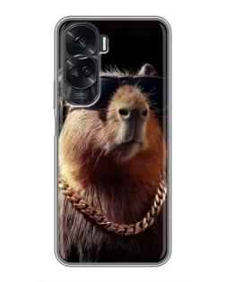Чехол для Huawei Honor 90 Lite с картинкой «Капибара золотая цепь» Чехол для Huawei Honor 90 Lite с картинкой «Капибара золотая цепь»