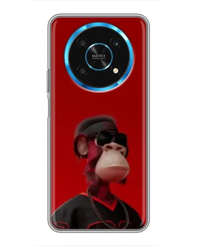 Чехол для Huawei Honor Magic 6 Lite 5G с картинкой «Bored Ape в красном»