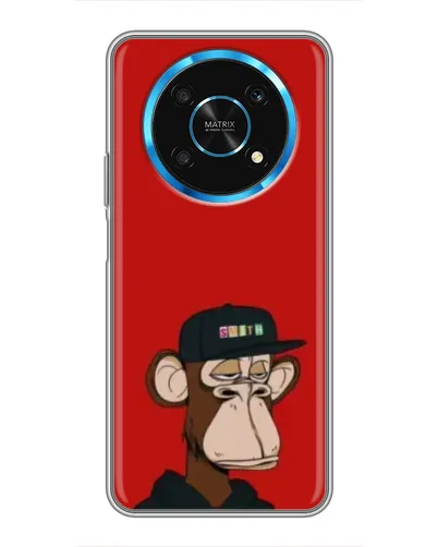 Чехол для Huawei Honor Magic 6 Lite 5G с картинкой «Bored Ape — красный фон»