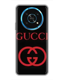 Чехол для Huawei Honor Magic 6 Lite 5G с картинкой «Gucci — красный логотип»