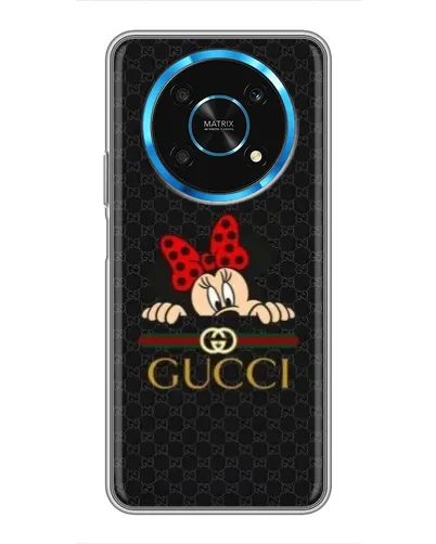 Чехол для Huawei Honor Magic 6 Lite 5G с картинкой «Минни Маус Gucci — черный»