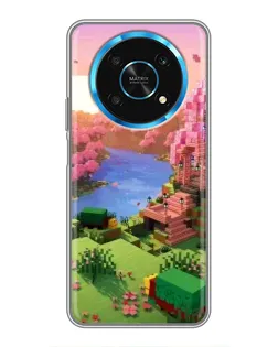Чехол для Huawei Honor Magic 6 Lite 5G с картинкой «Розовое дерево Minecraft»