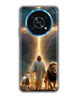 Чехол для Huawei Honor Magic 6 Lite 5G с картинкой «Лев Иуды и Свет» Чехол для Huawei Honor Magic 6 Lite 5G с картинкой «Лев Иуды и Свет»