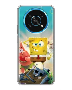 Чехол для Huawei Honor Magic 6 Lite 5G с картинкой «Спанч Боб победитель»