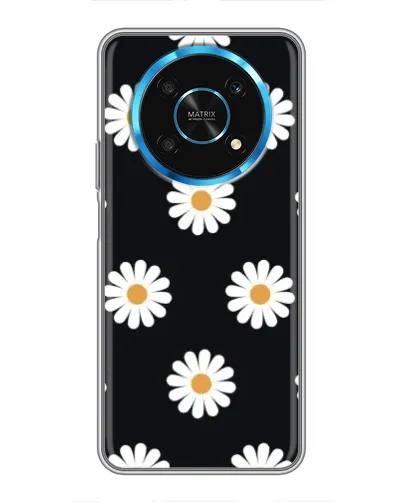 Чехол для Huawei Honor Magic 6 Lite 5G с картинкой «Ромашки на черном»