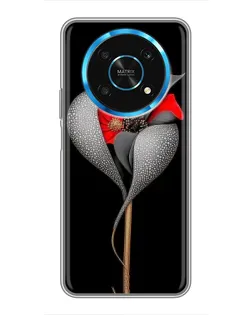 Чохол для Huawei Honor Magic 6 Lite 5G з картинкою «Срібна фантазійна квітка»