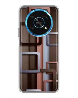 Чехол для Huawei Honor Magic 6 Lite 5G с картинкой «Коричневые объемные квадраты» Чехол для Huawei Honor Magic 6 Lite 5G с картинкой «Коричневые объемные квадраты»