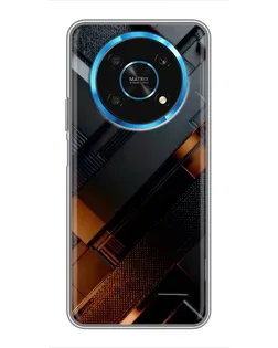 Чехол для Huawei Honor Magic 6 Lite 5G с картинкой «Черные геометрические блоки»