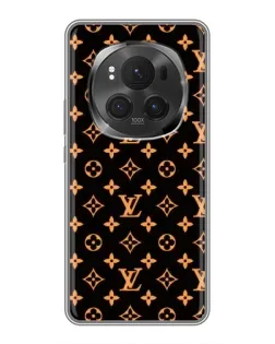 Чехол для Huawei Honor Magic 6 Pro с картинкой «Золотая монограмма LV»