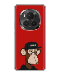 Чехол для Huawei Honor Magic 6 Pro с картинкой «Bored Ape — красный фон»