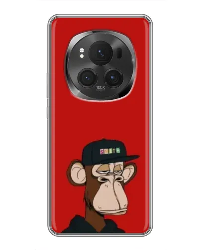 Чехол для Huawei Honor Magic 6 Pro с картинкой «Bored Ape — красный фон» Чехол для Huawei Honor Magic 6 Pro с картинкой «Bored Ape — красный фон»