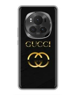 Чехол для Huawei Honor Magic 6 Pro с картинкой «Золотой логотип Gucci»