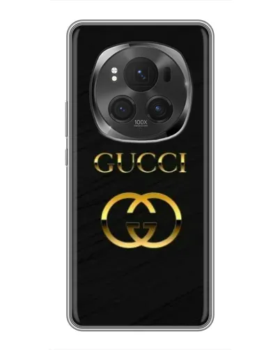 Чехол для Huawei Honor Magic 6 Pro с картинкой «Золотой логотип Gucci»