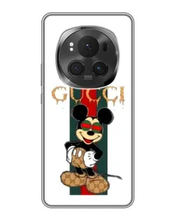 Чехол для Huawei Honor Magic 6 Pro с картинкой «Микки Маус Gucci — полосы»