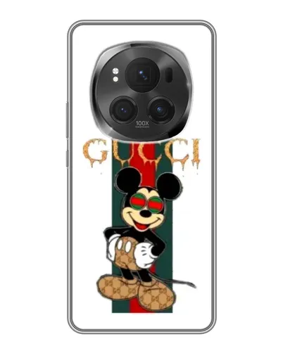 Чехол для Huawei Honor Magic 6 Pro с картинкой «Микки Маус Gucci — полосы»
