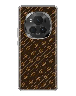 Чехол для Huawei Honor Magic 6 Pro с картинкой «Gucci — золотые диагонали»