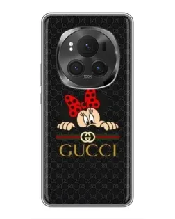 Чехол для Huawei Honor Magic 6 Pro с картинкой «Минни Маус Gucci — черный»