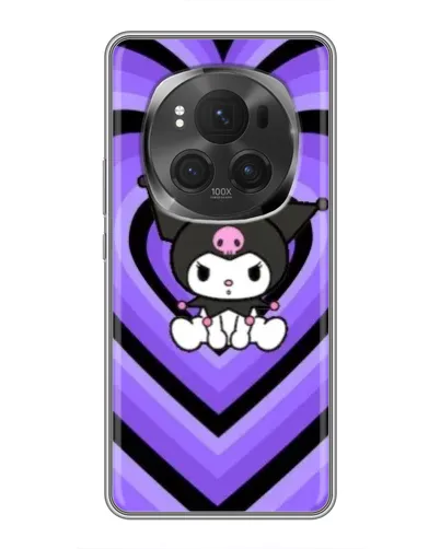 Чехол для Huawei Honor Magic 6 Pro с картинкой «Kuromi и фиолетовые сердца»