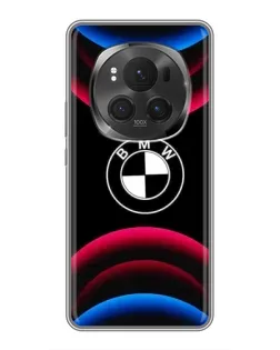 Чехол для Huawei Honor Magic 6 Pro с картинкой «Логотип BMW и неоновые дуги»