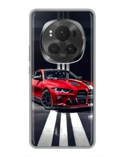 Чехол для Huawei Honor Magic 6 Pro с картинкой «Красная BMW на дороге»