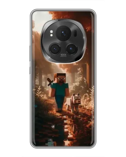 Чехол для Huawei Honor Magic 6 Pro с картинкой «Стив в лесу» Чехол для Huawei Honor Magic 6 Pro с картинкой «Стив в лесу»