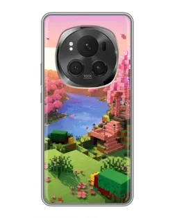 Чехол для Huawei Honor Magic 6 Pro с картинкой «Розовое дерево Minecraft»