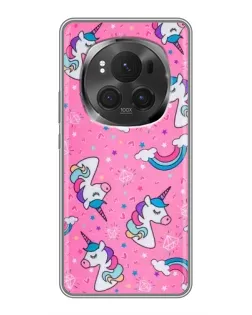 Чехол для Huawei Honor Magic 6 Pro с картинкой «Unicorn паттерн розовый»