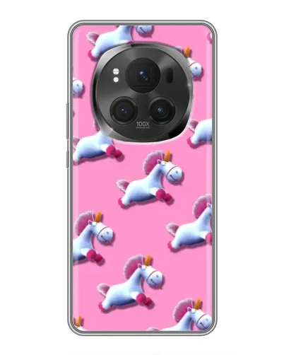 Чехол для Huawei Honor Magic 6 Pro с картинкой «Единороги на розовом»