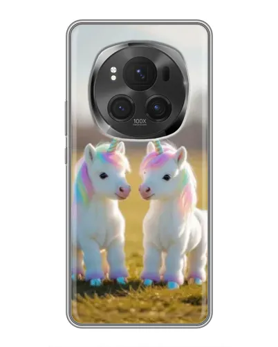Чехол для Huawei Honor Magic 6 Pro с картинкой «Пара единорогов»