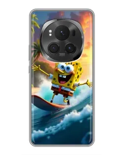 Чехол для Huawei Honor Magic 6 Pro с картинкой «Губка Боб серфингист»